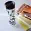 Large Capacity New Design Handblown Borosilicate Recycled Glass Water Bottle With Black Pattern