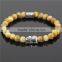 KJL-0041 2015 Fahion Custom Made Stone Bracelet,Gold Tiger Eye Bead Elephant Bracelet