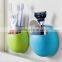 Wall mounted Suction cup Soap Box /Toothbrush Toothpaste Holder Kitchen Bathroom Organizer/ plastic toothbrush box container