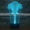 3D Optical Night Light Elephant 7 RGB Light Colors 10 LEDs AA Battery or DC 5V Mixed Lot