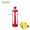 popular glass water bottle with colorful silicone sleeve and BPA FREE PP lid