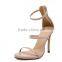 CX162 women ankle buckle striped high heel sandal shoe