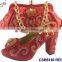 CSB5116 High end red ladies wedding shoes and bag to match for wedding