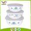 Custom logo printed enamel color bowls with lids