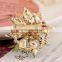Wholesale Gold/Silver Plated Rhinestone Brooch Pin with Jewelry Flower Crystal Brooch for Lady Wedding Invitations