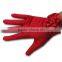 Red Wrist Length Factory Hot Sale Flower Design Satin Bride Gloves