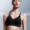 custom black fitness women padded sports bra adjustment seamless sports bra