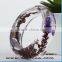Most elegant women simple design real resin flower bangles wholesale