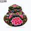 Vintage flower partten women hat canvas 3d embroidery sun visor hat