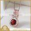 Sterling Silver Hot Sale Fashion Women Garnet Crystal Pendant For Necklace