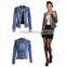 Womens Demin Diamond Sequined Punk Jeans Long Sleeve Jacket