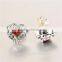 Victoria Series Sterling Silver Ring Garnet Zircon Ring Beautiful Earrings For Girls