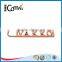Zinc alloy rose gold rectangle hollow logo zipper puller