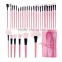 Top grade 32pcs travel makeup brushes,pink cosmetic brushes