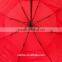 Red color windproof automatic open golf umbrella with air vents