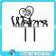 Mr & Mrs In Diamond Ring with Surname Acrylic Wedding Cake Topper