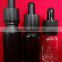 black frosted glass olive oil dropper bottle with pipettes