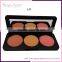 3 colors makeup blush palette container with mirror