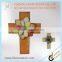 Rustic carved wall cross with total three crosses decors