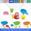pvc water baby bath toys, cartoon baby bath toys with EN71, soft plastic baby bath floating duck toys