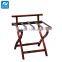 Solid Wood Hotel Room Luggage Rack with Back