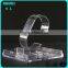 Desktop perspex acrylic c shape watch display, handmade single watch holder watch stand