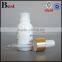  cosmetic packaging screen printing 10ml white glass dropper bottle with gold aluminum dropper for lotion essential oil