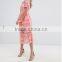 hot sale high waist short sleeve Lace Dress fashion design formal Lace dress