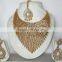 Polki Gold tone pearl Bollywood necklace EARRING Set bridal