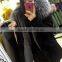 Myfur Navy Color Cotton Parka with Real Fox Fur Hooded Detachable Lining