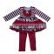 Yawoo fashion popular wholesale autumn winter long sleeve boutique outfits for kids girls baby dress ruffle pants 2pcs clothing