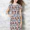 Wholesale Women Short Sleeve Digital Printed Elegant Slim Midi Dress Ladies Casual Chiffon Dresses