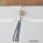 Latest Desion Cat's Eye Opal Ston With Suede Tassels Necklace