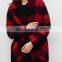 Western Designer Fashion Scotland Classic Check Plaid Women Wool Long Jacket Coat NT6802