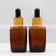 Wholesale empty amber attar perfume essential oil glass bottle with dropper 10ml 15ml 30ml