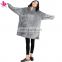 Microfiber Plush Flannel Sherpa Blanket With Sleeves Super Soft  Hoodie Winter Hooded TV Blankets