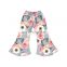 hot sale boutique elastic sunflower full flare pants girl bell bottoms for baby autumn faddish beauty girls daily wear
