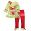 Foreign trade Christmas new lace Christmas Stripe Skirt + Flare Pants Set children's Santa Claus suit
