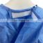 aami surgical antistatic level 2 sms non woven disposable blue dustproof full body isolation gown with elastic cuff
