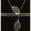 Double Leaf Necklace Clavicle Chain Pendant Plant Lariat Necklace For Women