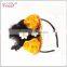 orange color feather wedding flower headdress for sale