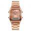 SKMEI 1220 Rose Gold Stainless Steel Wrist Watch Analog Digital Wristwatches for Men Women