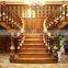 Hardwood Flooring up the Stairs Classic Look Roman Pillar Wood Railings