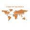 Home Decoration Custom Wooden World Map Cork Wall Map Decoration Bulletin Board Decor