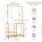 Bamboo Hanging Clothes Rack With Hooks And Wheels Bamboo Clothes Rack For Store Bedroom Living Room