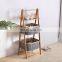 3 Tier Collapsible Bamboo Laundry Basket Hamper with 3 Linen Fabric Box Laundry Basket