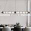 Modern Dining Room Chandelier Luxury Gold Pendant Lamp Nordic Long Strip Creative Hanging Lighting for Kitchen