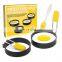 Amazon Hot Sell 2pc  Fried Egg Omelette Mold Handle Non-stick Egg Rings Set with Silicone Brush