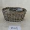 Hot Sale Willow Oval Wicker Storage Baskets Grey Painted Willow Basket With Clear Foil Inside