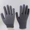 gray polyester thread knitted white PVC dot palm coated anti-slip safety work gloves